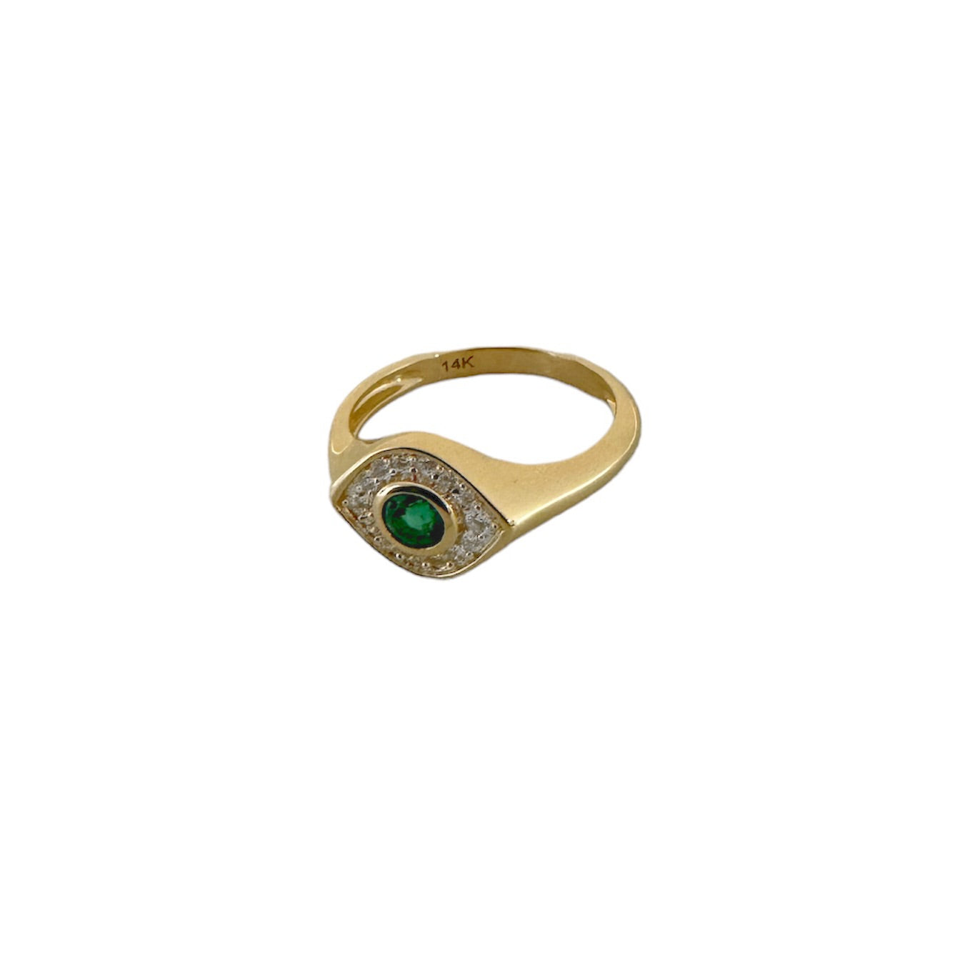 Emerald & Diamond Evil Eye Ring