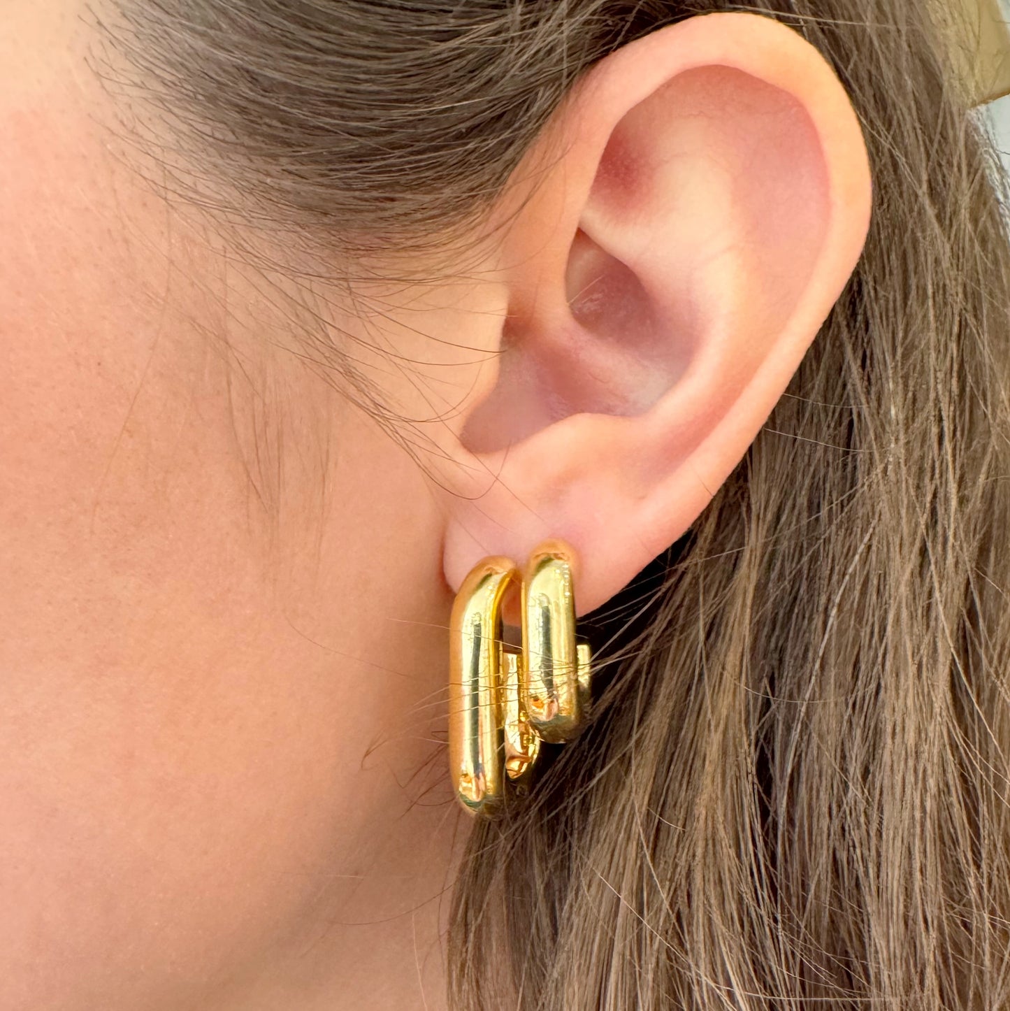 20mm Rectangle Hoop Earrings