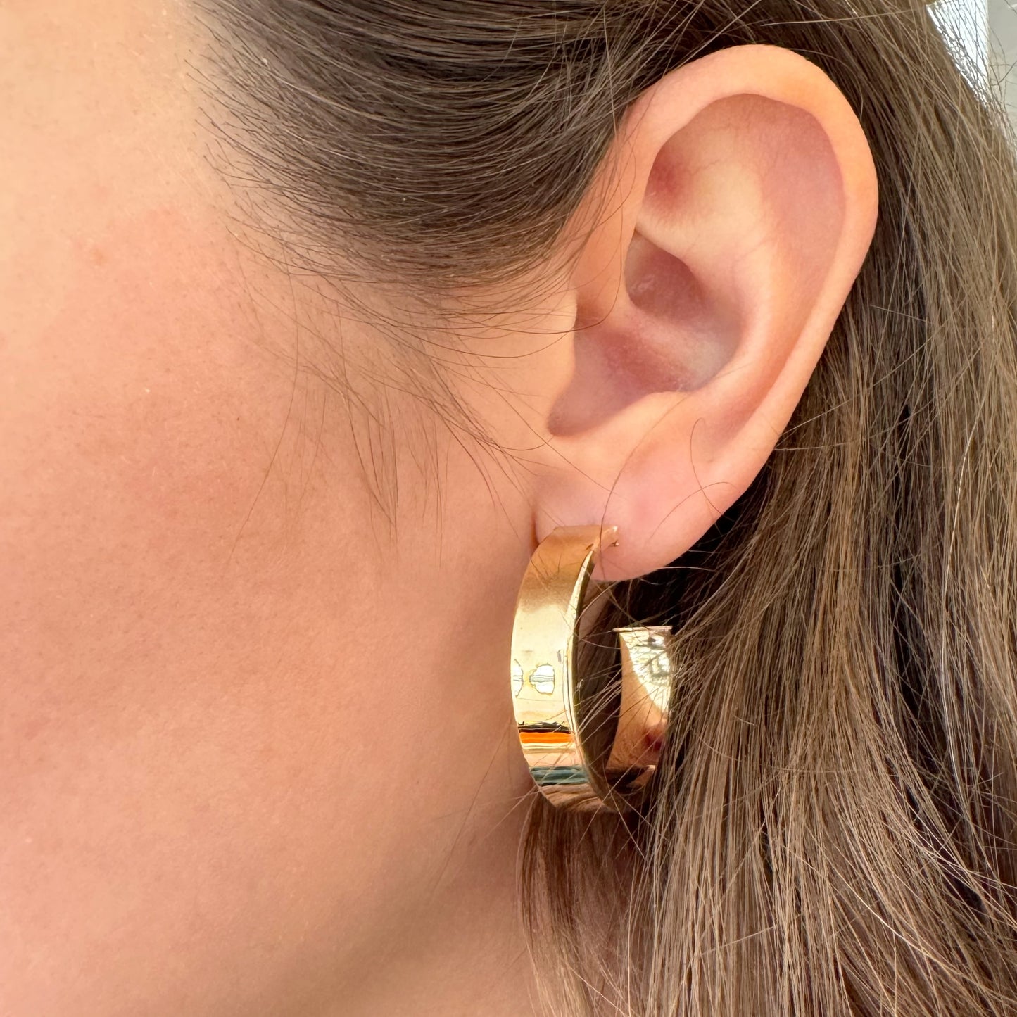 30mm Squared Gold Hoops