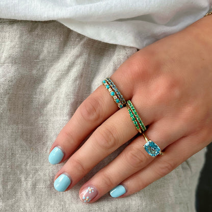 Swiss Blue Topaz Anniversary Ring