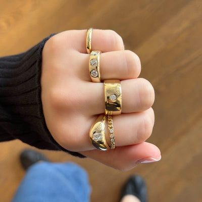 Diamond Asymmetrical Wave Ring