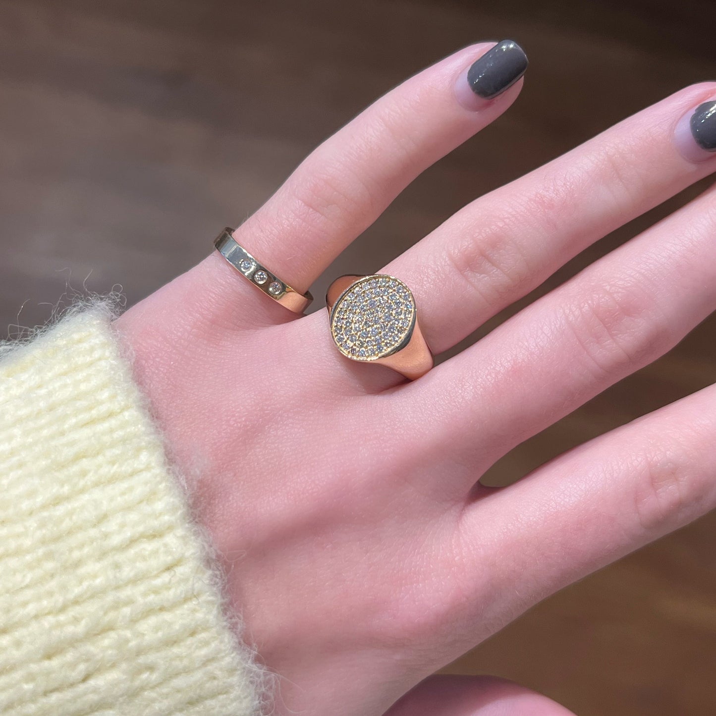 Pave Diamond Signet Ring