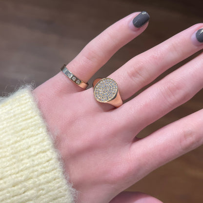 Pave Diamond Signet Ring