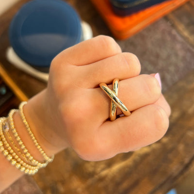 Gold Crossover Ring