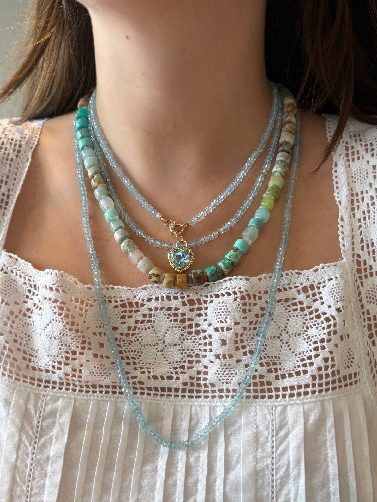 Sky Blue Topaz Beaded Necklace