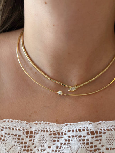 Bezel Set Diamond Collar