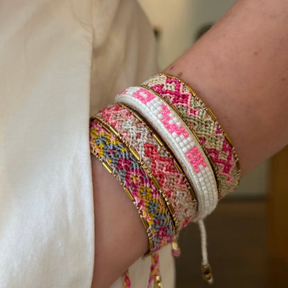Bali Metallic Friendship Bracelet - Sherbert Peach