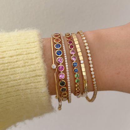 Diamond Bezel Wire Hook Bracelet
