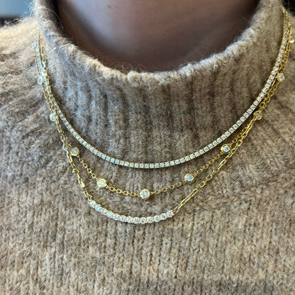 Heavy Gold Diamond by the Yard Necklace