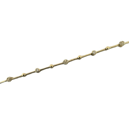 Alternating Bezel Diamond & Link Bracelet