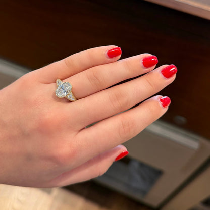 Gold and Lab Grown Oval Diamond Ring