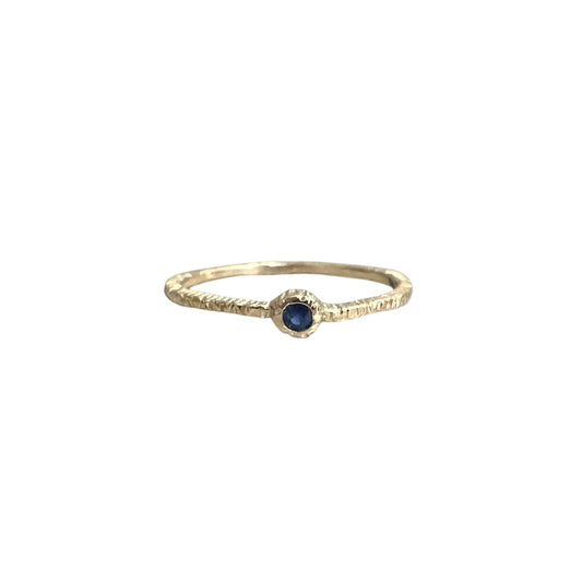 Blue Sapphire Textured Ring