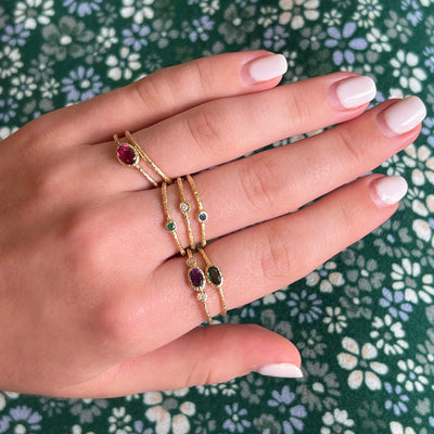 Textured Pink Sapphire Ring
