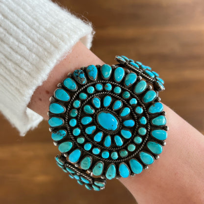 Vintage 1940's Turquoise Cluster Bracelet