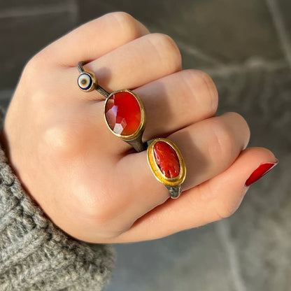 Mixed Metal Agate Ring
