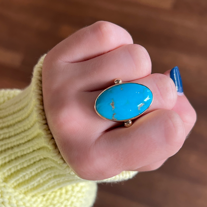 Mixed Metal Campitos Turquoise Cabochon Ring