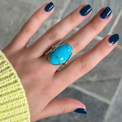 Mixed Metal Campitos Turquoise Cabochon Ring