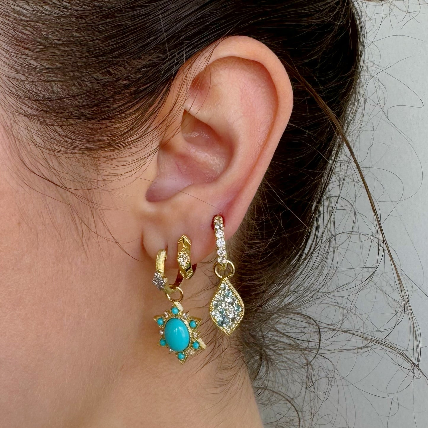 Moroccan Turquoise Sunburst Earring Charms