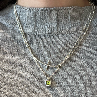 Peridot Cube Neckalce