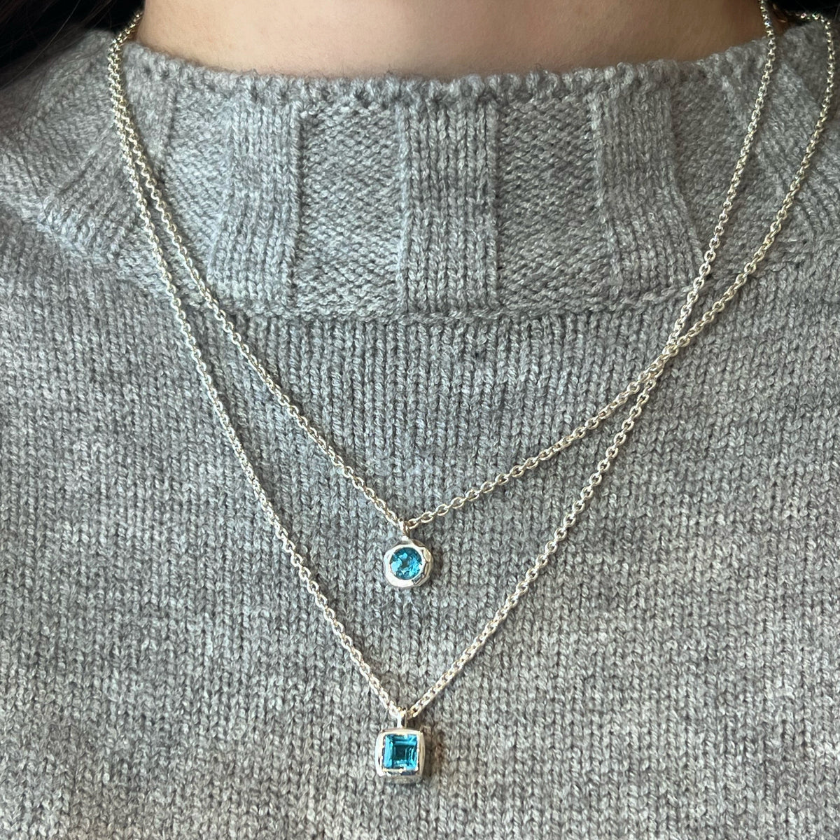 Ripple Necklace with Blue Topaz