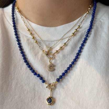 Round Blue Sapphire Pendant