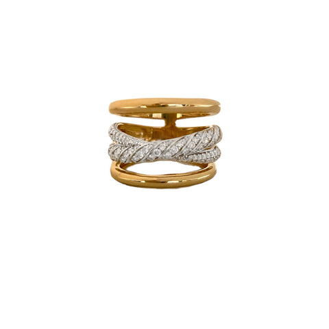Diamond Twist Center Statement Ring