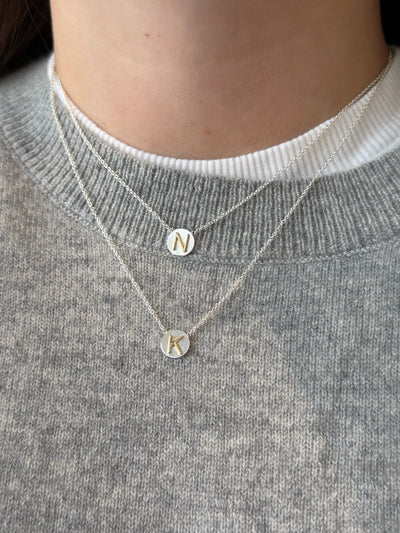 "N" Initial Disc Necklace