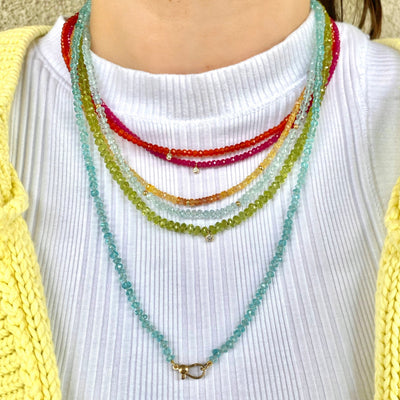 Sky Blue Topaz Beaded Necklace