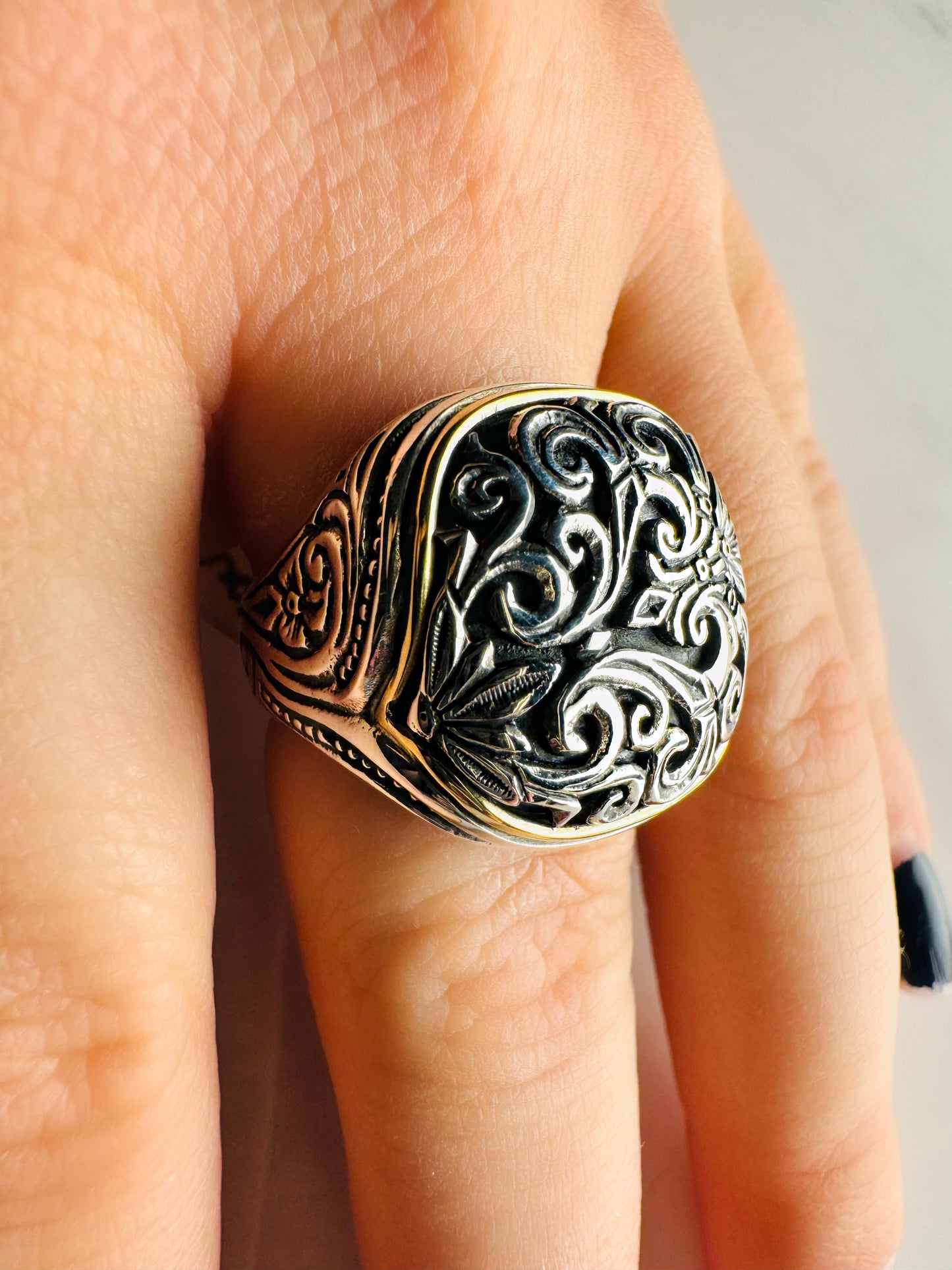 Square Mixed Metal 1993 Ring