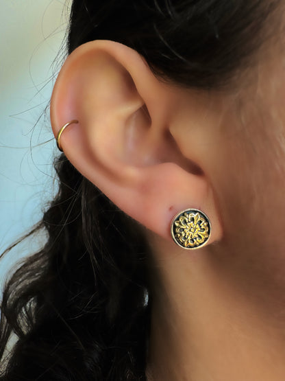 Mixed Metal 1993 Stud Earrings