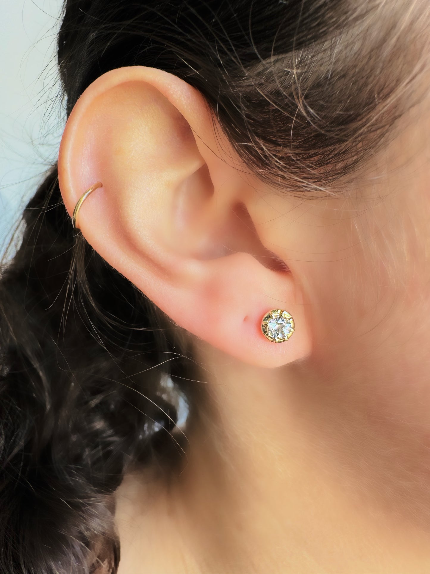 White Topaz Stud Earrings