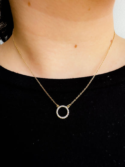 Diamond Open Circle Necklace