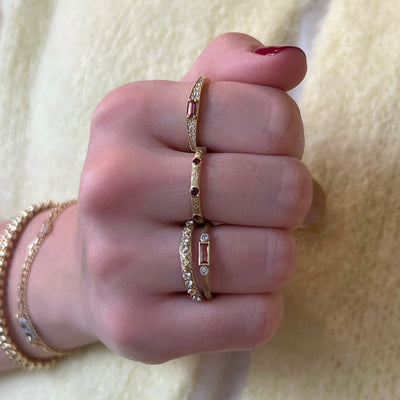Provence Stacker Band with Rubies