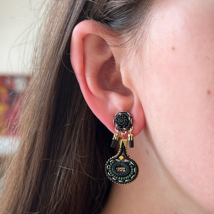 Gilded Black Earrings