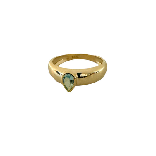 Pear Shape Blue Topaz Ring