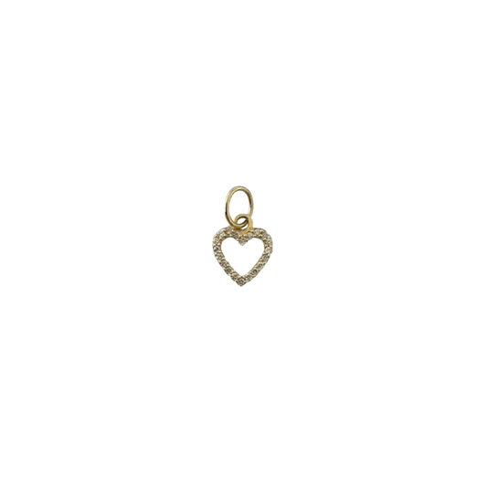 Mini Open Diamond Heart Pendant