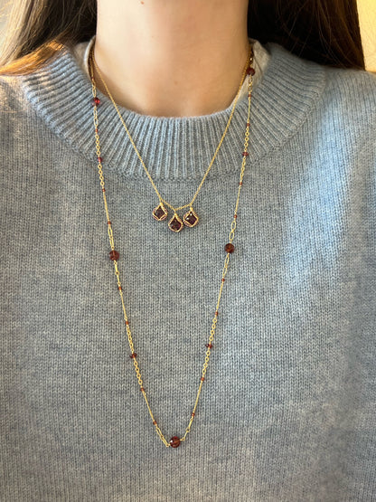 Garnet Mixed Link Necklace