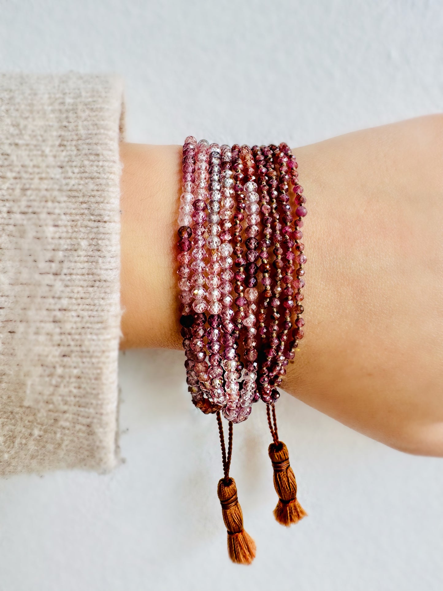Pink Tourmaline Beaded Bracelet