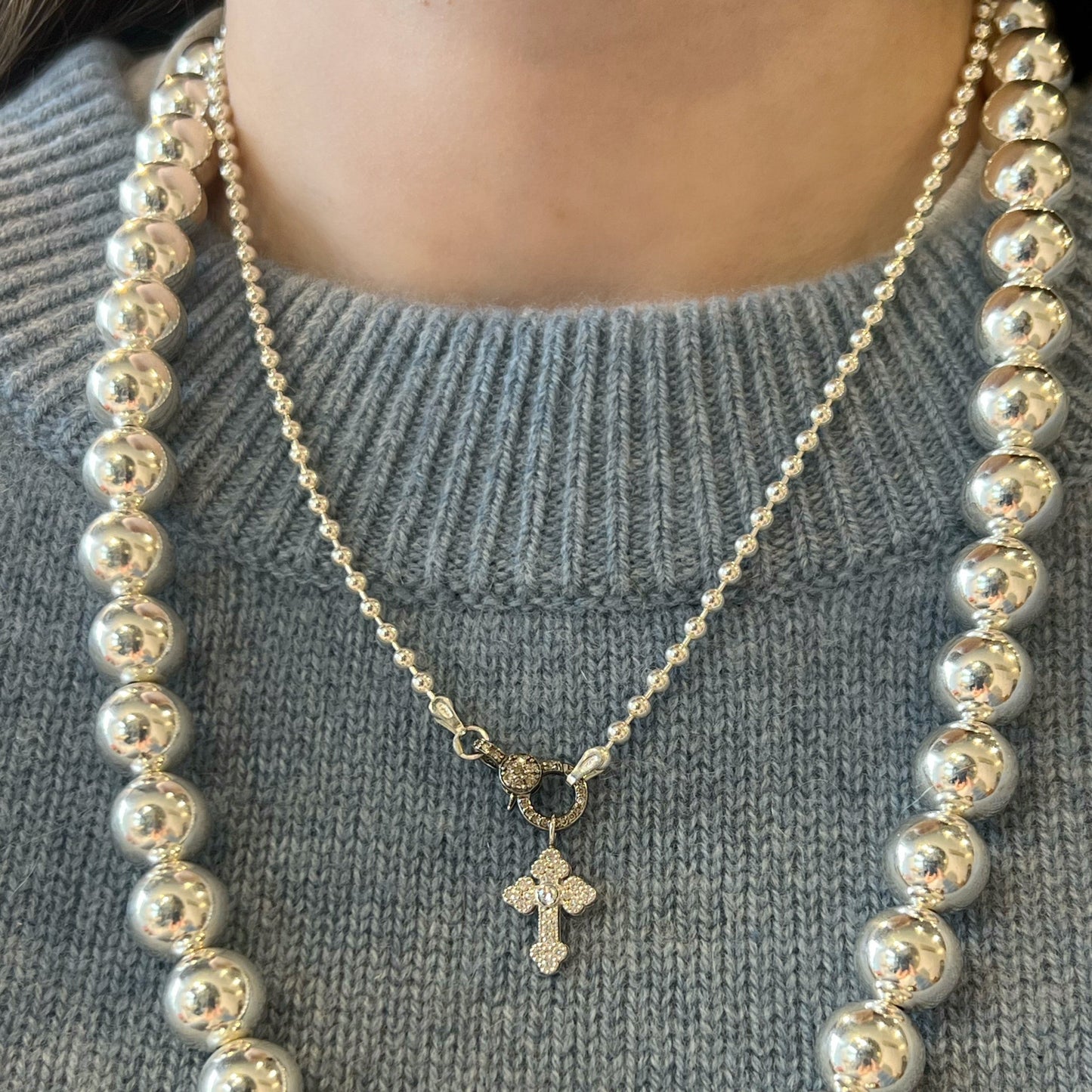 Guinevere White Gold Diamond Cross Pendant