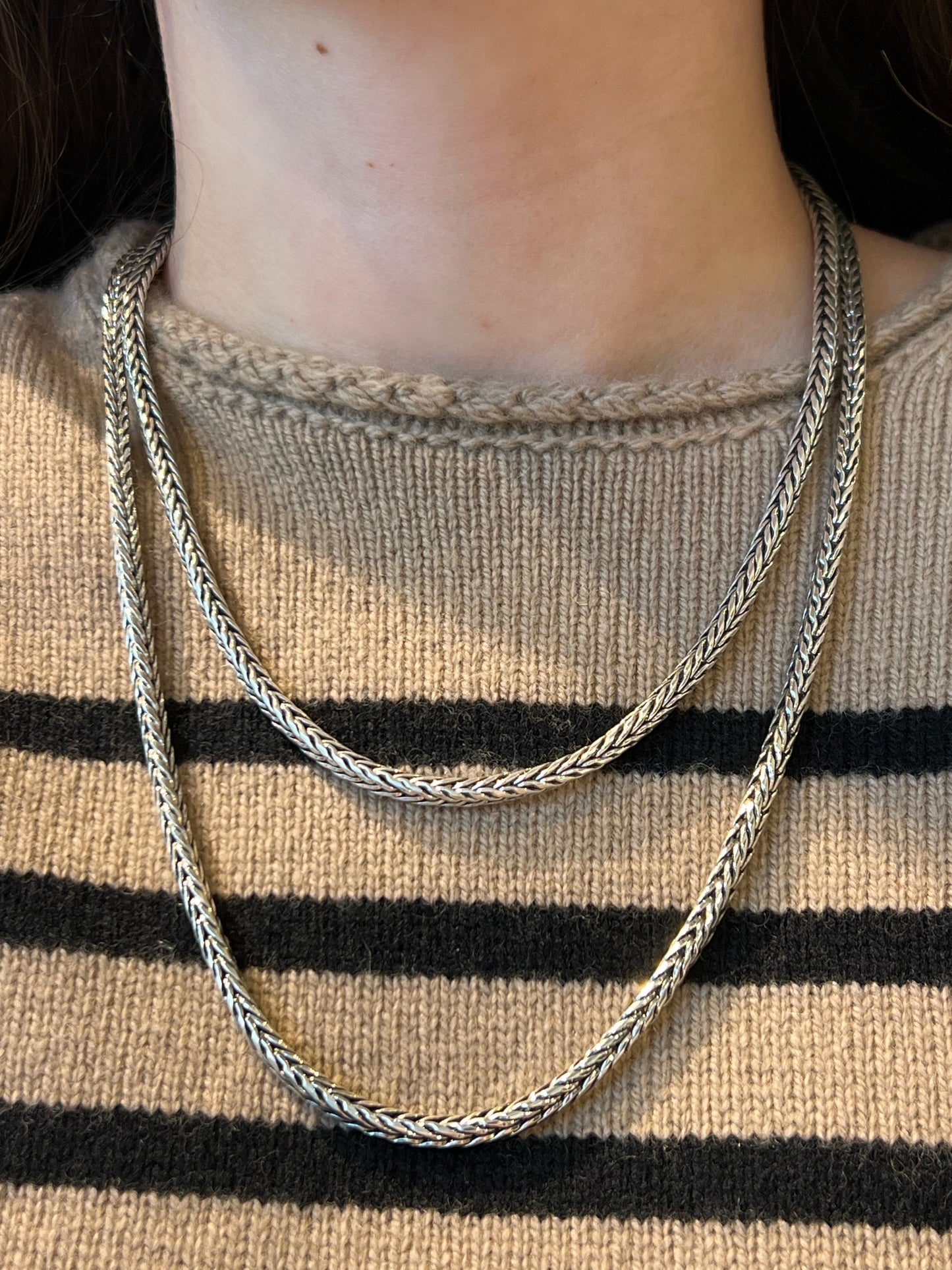 22" 3.8mm Sterling Silver Wheat Chain