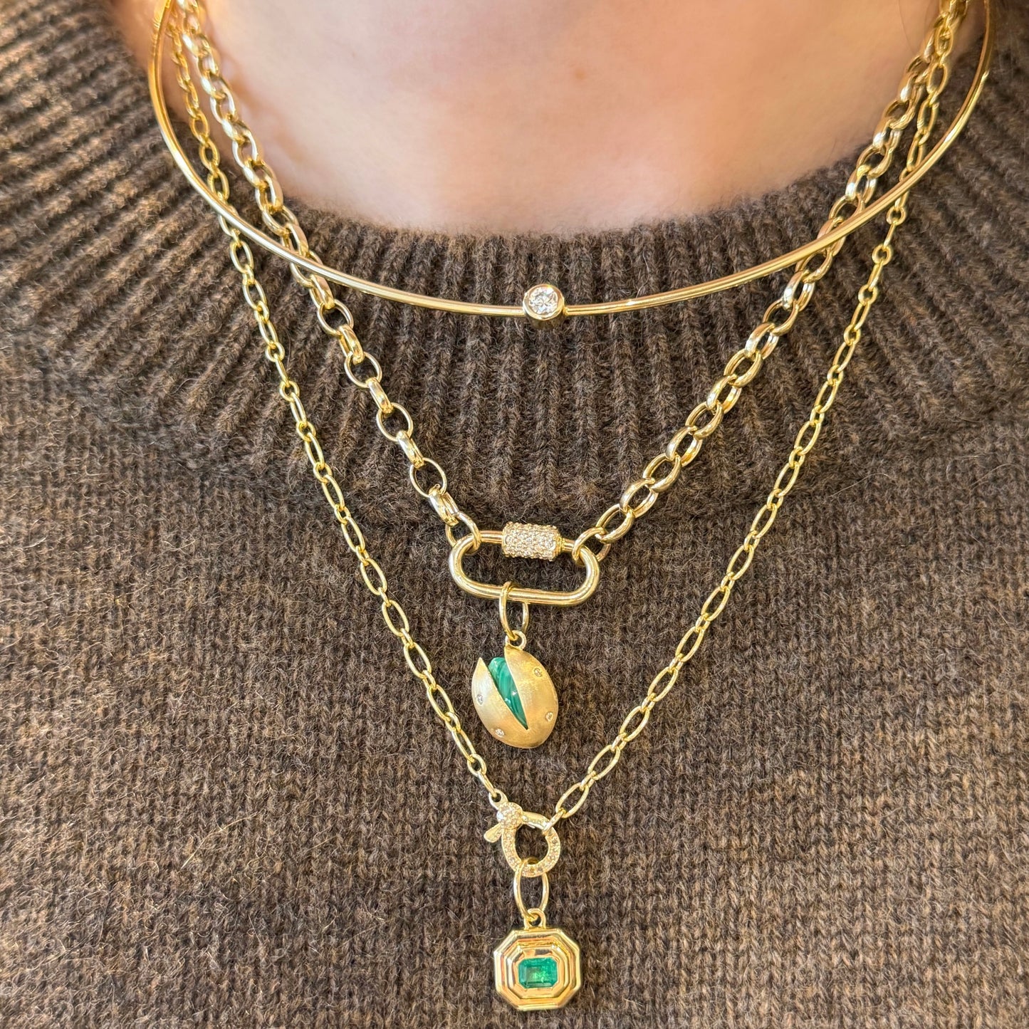 Emerald & Gold Pendent