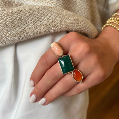 Green Onyx & Sterling Silver Ring