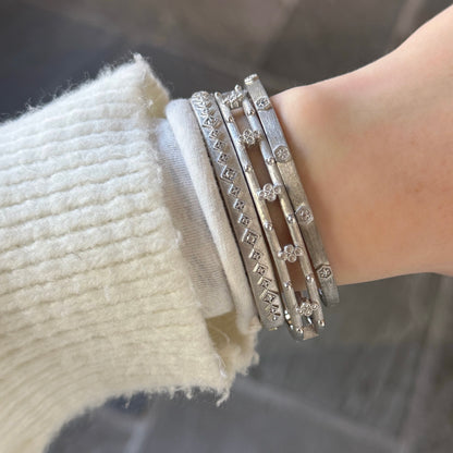 Mixed Metal Diamond Kite Bangle