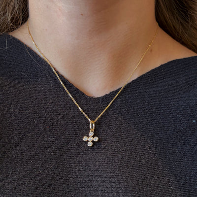 Square Cross Diamond Charm