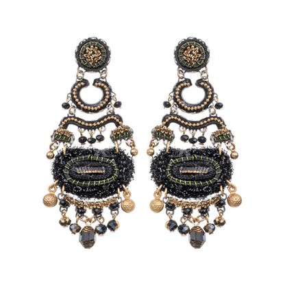 Large Gilded Black Earrings