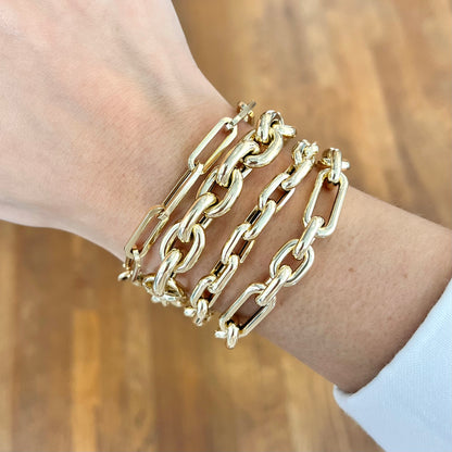 Oval Large Gold Link Bracelet