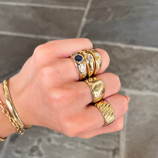 Wide Tapered Gold Band