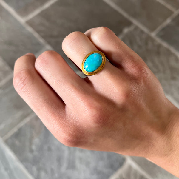 Two Toned Turquoise Ring