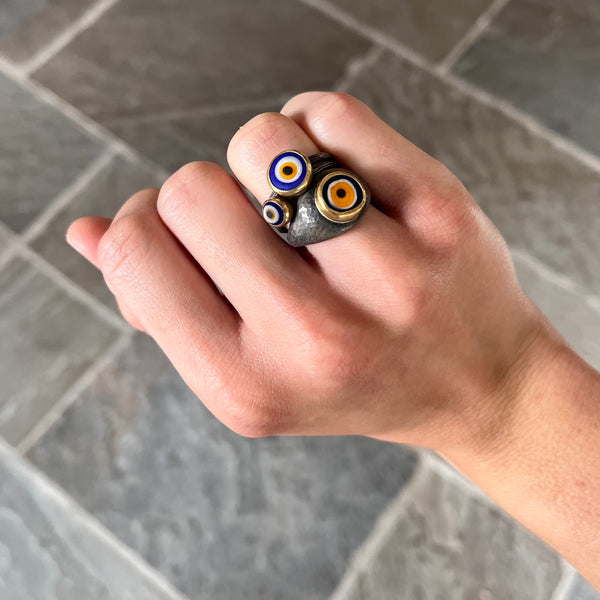 Quartz Evil Eye Dome Ring