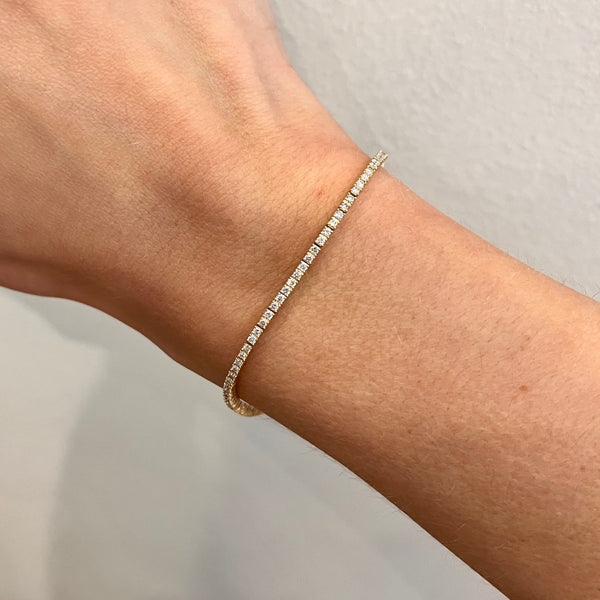 14k Yellow Gold Diamond Tennis Bracelet